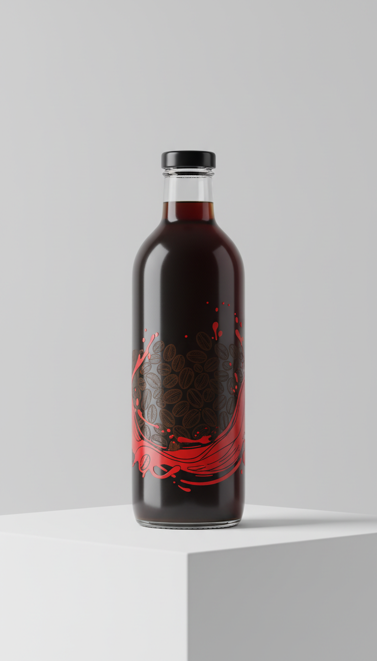 Cold Brew Coffee with Hand-Drawn Label