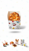 Snack Box With Hand-Drawn Illustrations And Premium Pastry